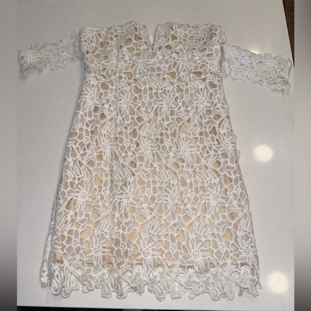White Lace Mini Dress